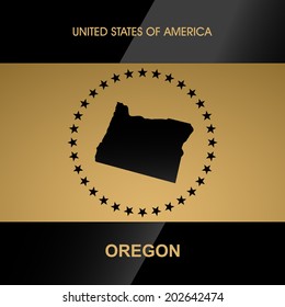 Oregon map vector background