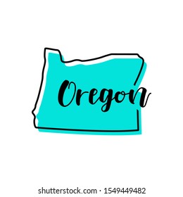 Oregon Map Vector Design Template