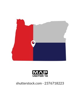 oregon map vector elements, oregon map vector illustration, oregon map vector template