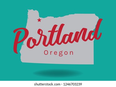 Oregon map vector eps 10.