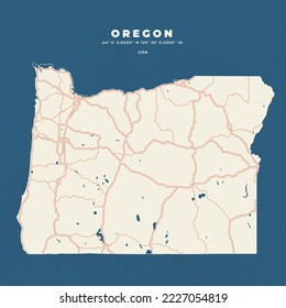 Oregon Map vector poster flyer	