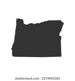 Oregon map vector. Map of Oregon state silhouette vector