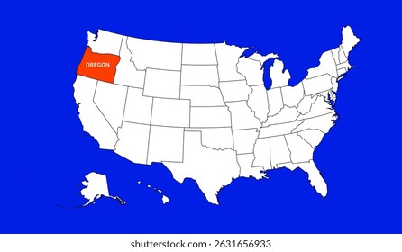 oregon maps illustration vector USA