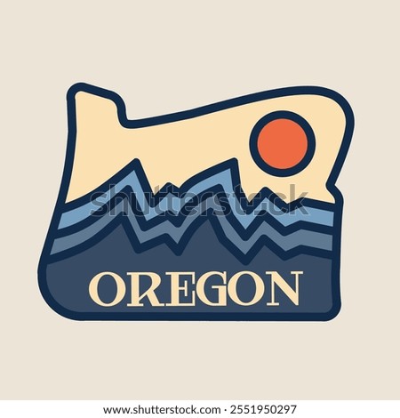 Oregon Mountain Simple Line is Perfect for Print, Apparel, Stickers, etc