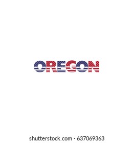Oregon Name Colorful Letters Vector Illustration

