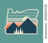 Oregon National Park Sticker, Design perfect for print, apparel, etc