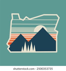 Oregon National Park Sticker, Design perfect for print, apparel, etc