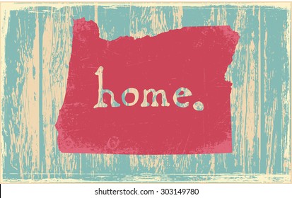 Oregon nostalgic rustic vintage state vector sign