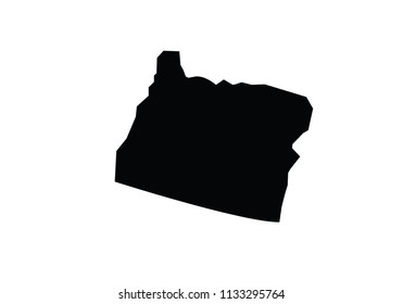 Oregon outline map black USA state borders black vector illustration