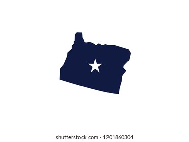 Oregon outline map USA state shape