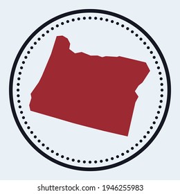 Oregon round stamp. Round logo with us state map and title. Stylish minimal Oregon badge with map. Vector illustration.