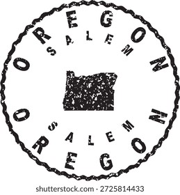 Oregon Salem Round Seal Map Design