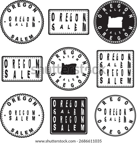 Oregon Salem Round Seal Map Design