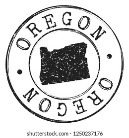 Oregon Silhouette Postal Map Passport. Stamp Round Vector Icon Seal Badge illustration.