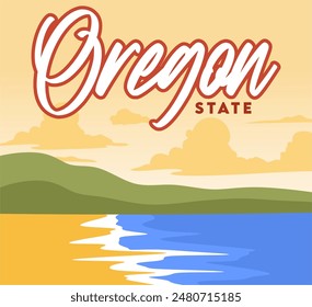 Oregon state with green grass and trees