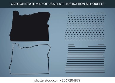 Oregon State Hand Drawn Outline Map of USA Fully Editable, 300 DPI, High-Resolution EPS File Included.