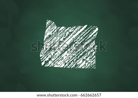 Oregon State Map Chalk Style. Vector Illustration