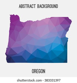 Oregon state map in geometric polygonal style.Abstract tessellation,modern design background. Vector illustration EPS8