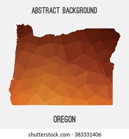 Oregon state map in geometric polygonal style.Abstract tessellation,modern design background. Vector illustration EPS8