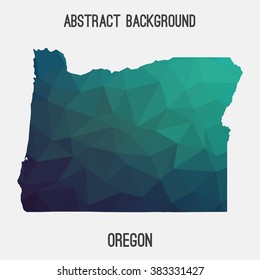 Oregon state map in geometric polygonal style.Abstract tessellation,modern design background. Vector illustration EPS8