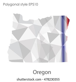 Oregon state map in geometric polygonal style.Abstract gems triangle,modern design background. Vector illustration EPS10