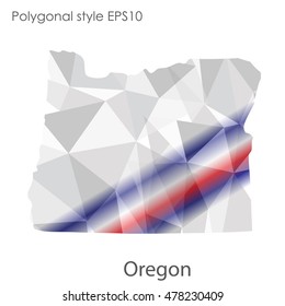 Oregon state map in geometric polygonal style.Abstract gems triangle,modern design background. Vector illustration EPS10
