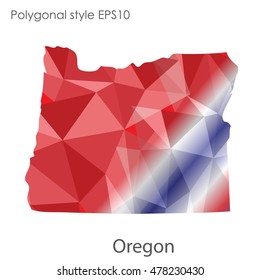 Oregon state map in geometric polygonal style.Abstract gems triangle,modern design background. Vector illustration EPS10