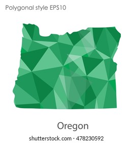 Oregon state map in geometric polygonal style.Abstract gems triangle,modern design background. Vector illustration EPS10