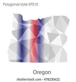Oregon state map in geometric polygonal style.Abstract gems triangle,modern design background. Vector illustration EPS10