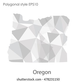 Oregon state map in geometric polygonal style.Abstract gems triangle,modern design background. Vector illustration EPS10