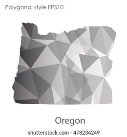 Oregon state map in geometric polygonal style.Abstract gems triangle,modern design background. Vector illustration EPS10