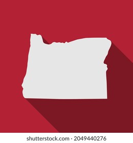 Oregon state map with long shadow
