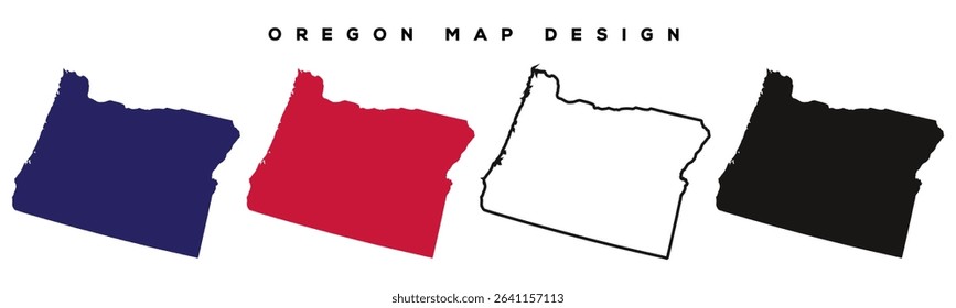 Oregon  State Map – Vintage Style Illustration with Labeled Cities and Borders