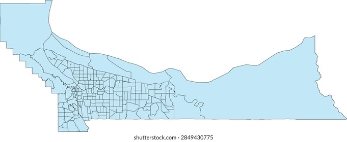 Oregon State Multnomah County vector Census Tract polygon based on Tiger 2020 Census Data
