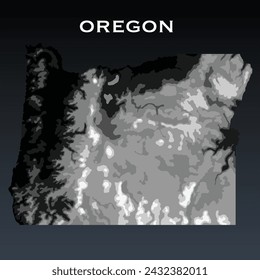 In: Oregon State Topographic Map, Cartography Art, Elevation Map