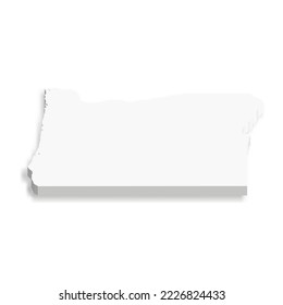 Oregon, state of USA - white vector 3D map of country area.