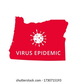 Oregon state Virus Epidemic USA, United States of America map illustration, vector isolated on white background