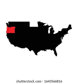 Oregon states highlighted on USA map Vector EPS 10