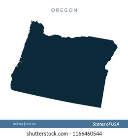 Oregon - States of US Map Icon Vector Template Illustration Design. Vector EPS 10.