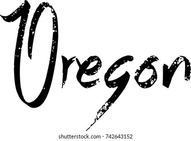 Oregon text sign illustration on whithe Background