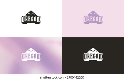 Typografisches Oregon-Emblem. Farbabweichung