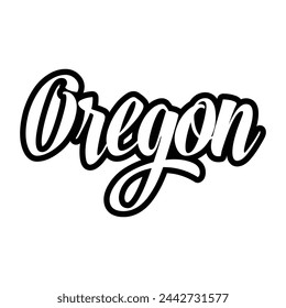 Oregon typography design with map vector. Editable college t-shirt design printable text effect vector
