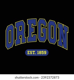 Oregon typography design vector, usa state shirt design vector. Jersey design vector, T-shirt design for usa 