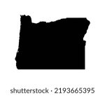 Oregon US Map. OR USA State Map. Black and White Oregonian State Border Boundary Line Outline Geography Territory Shape Vector Illustration EPS Clipart