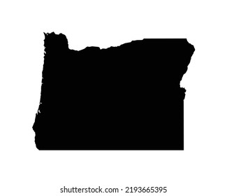 Oregon US Map. OR USA State Map. Black and White Oregonian State Border Boundary Line Outline Geography Territory Shape Vector Illustration EPS Clipart