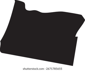 Oregon Mapa de Estado dos EUA Silhueta Sólida Preto  