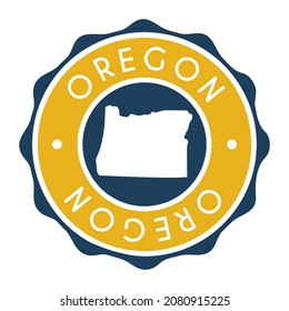 Oregon, USA Badge Map Vector Seal Vector Sign. National Symbol Country Stamp Design Icon Label. 