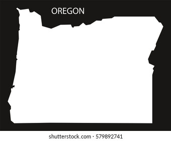 Oregon USA Map black inverted silhouette