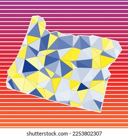 Oregon vector illustration. Oregon design on gradient stripes background. Technology, internet, network, telecommunication concept. Powerful vector illustration.