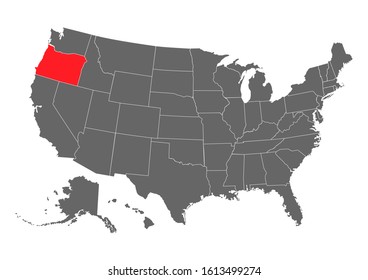 Oregon vector map. High detailed illustration. United state of America country